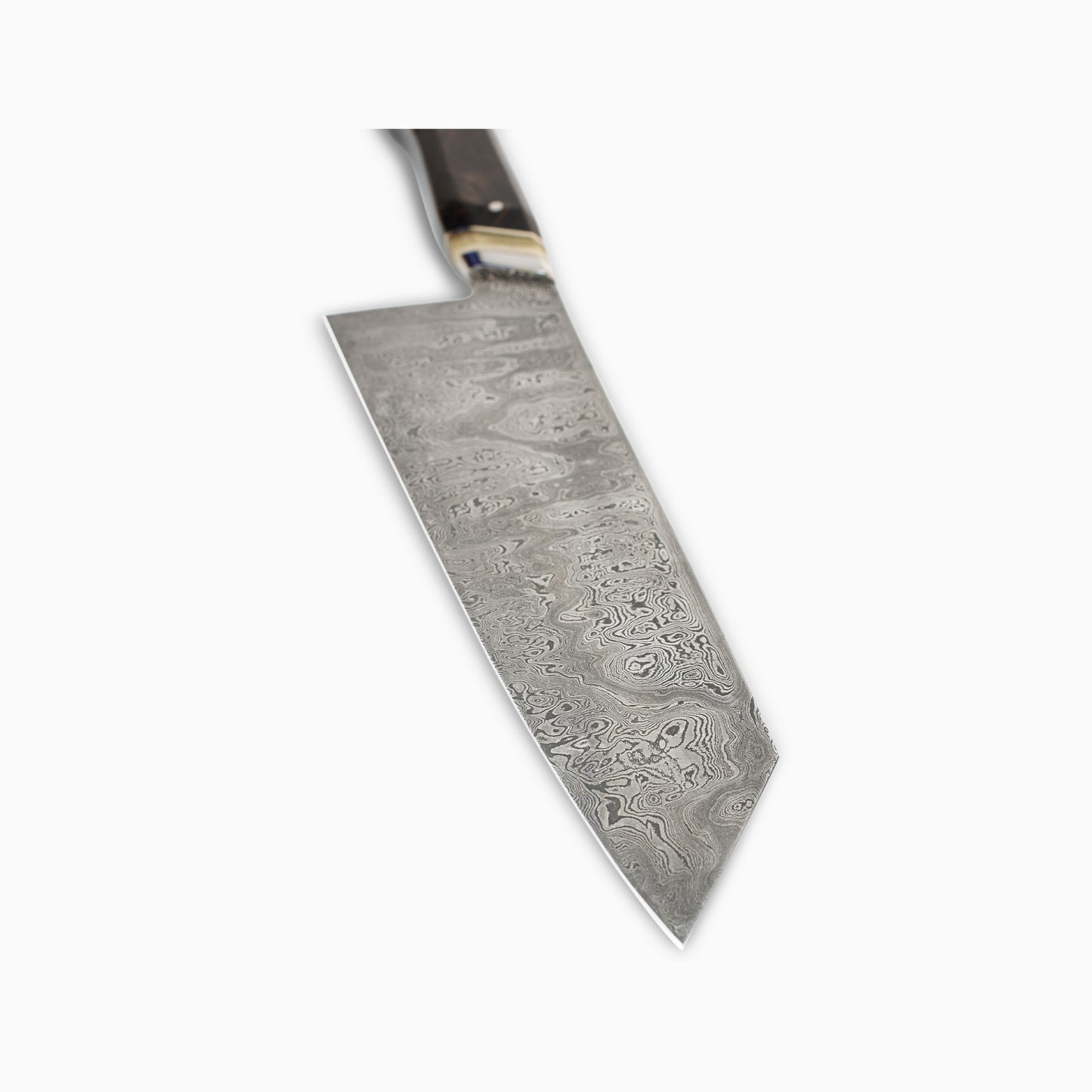 Rhymer Knives | Custom 8" Damascus K-Tip Gyuto w/ African Blackwood Handle