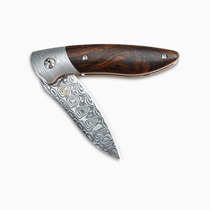 Glory Folder Semi-Custom #261 Ironwood - Herringbone Damascus - Aegir Damasteel