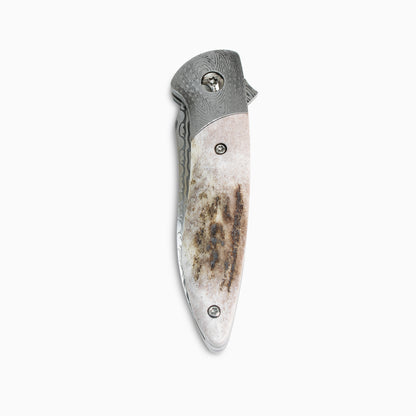 Glory Folder Semi-Custom #284 Elk Antler - Sharktooth Damascus - Aegir Damasteel