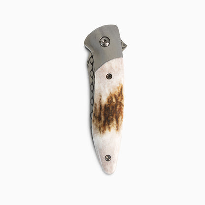 Glory Folder Semi-Custom #287 Elk Antler - Sharktooth Damascus - Aegir Damasteel