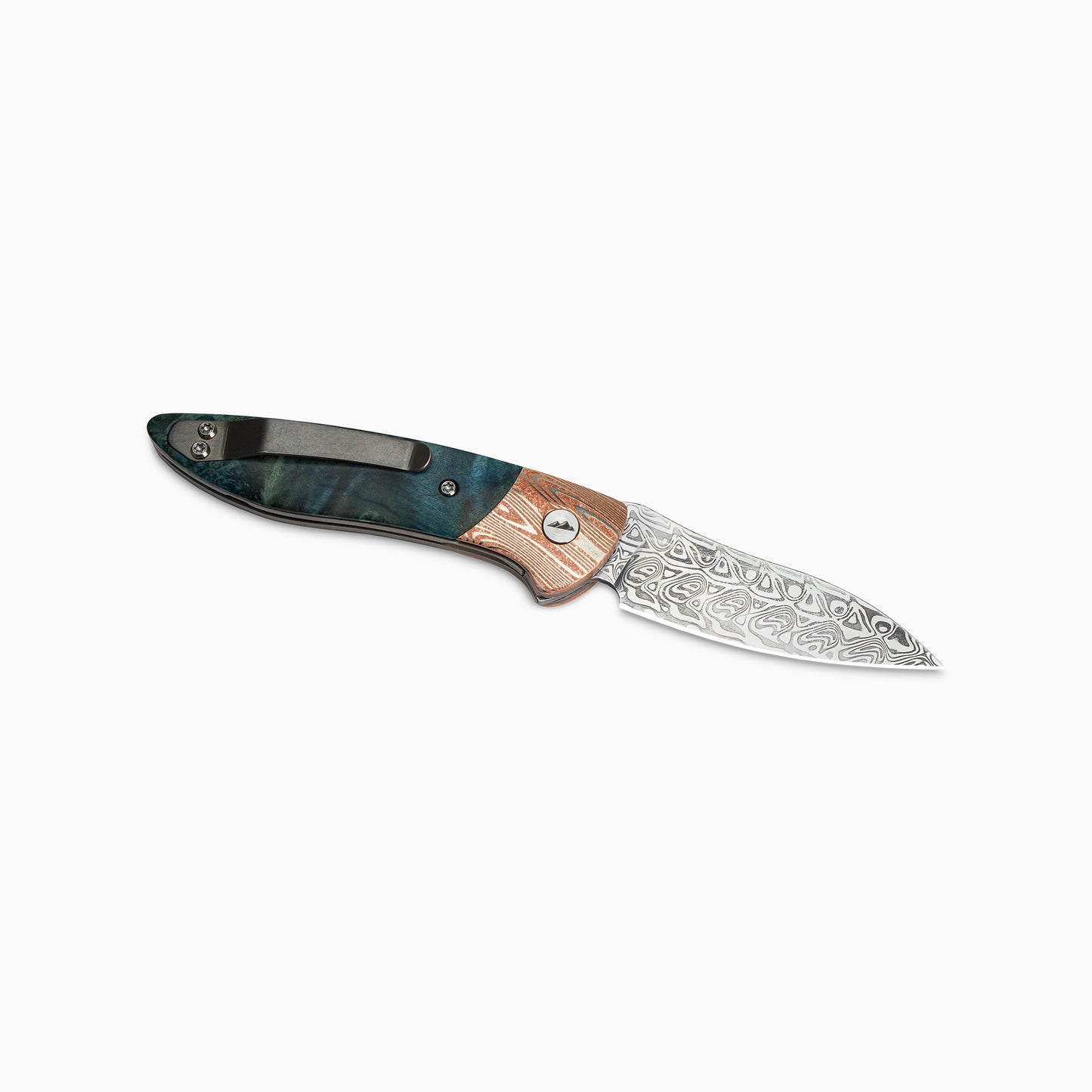 Glory Folder Semi-Custom #292 Hardwood Burl - Mokume Gane Damascus - Aegir Damasteel