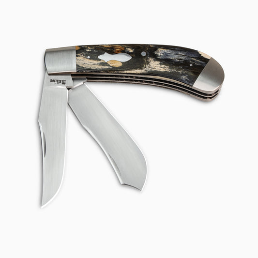 Brent Mathison | Custom Mammoth Bark Ivory Double Bladed Trapper