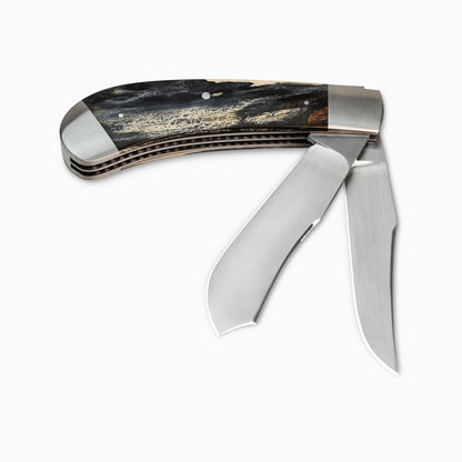 Brent Mathison | Custom Mammoth Bark Ivory Double Bladed Trapper