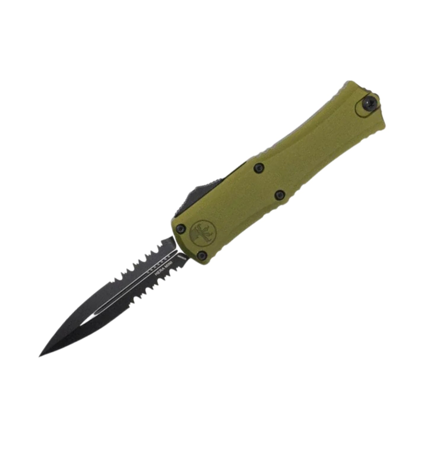 Microtech Hera II Mini 1702M-2OD  | OD Green Handle + D/E Black Part Serrated Blade