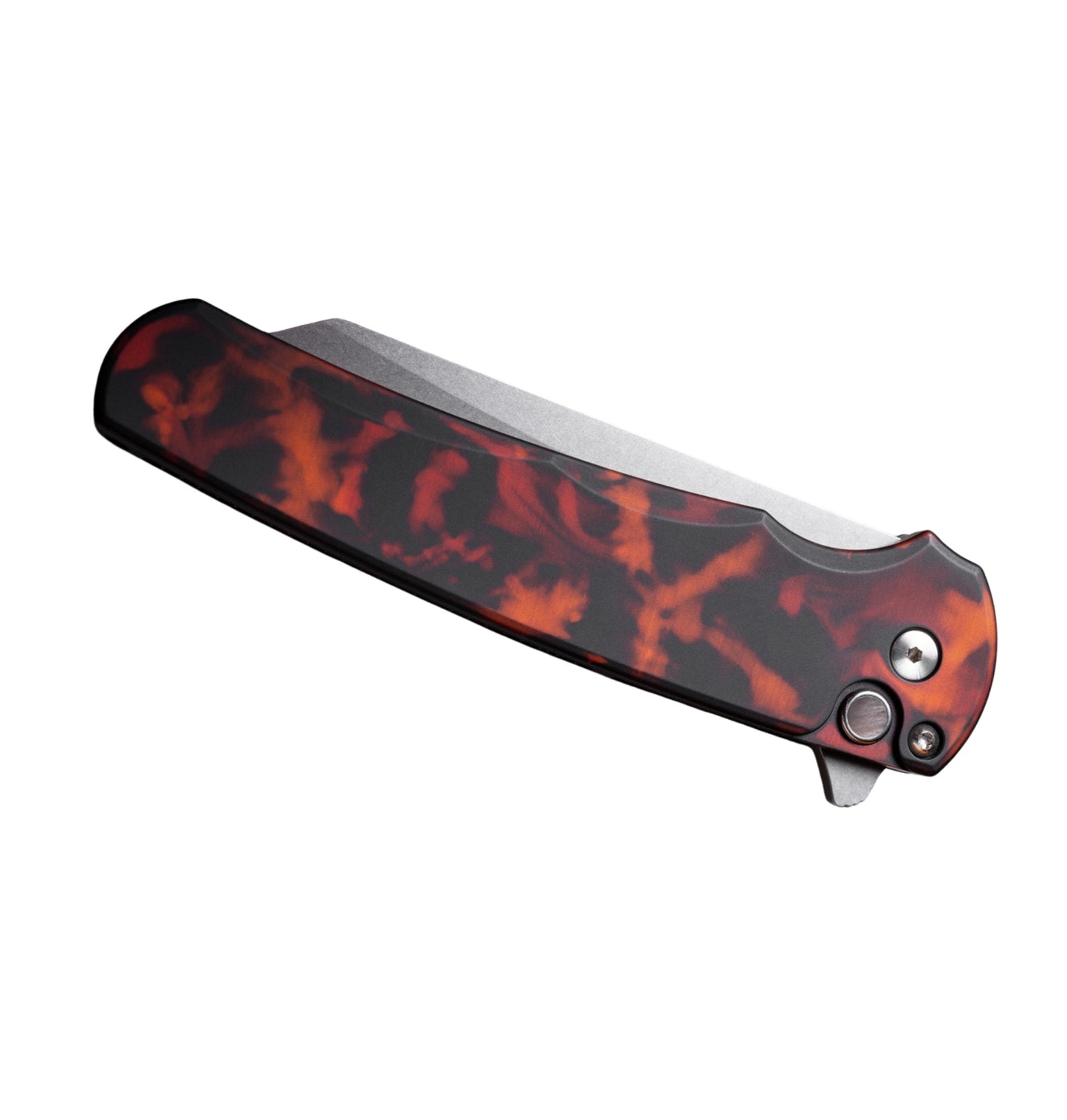 Pro-Tech Malibu 5401-DF | "Del Fuego" Anodized Handle + Stonewash Reverse Tanto Magnacut Blade
