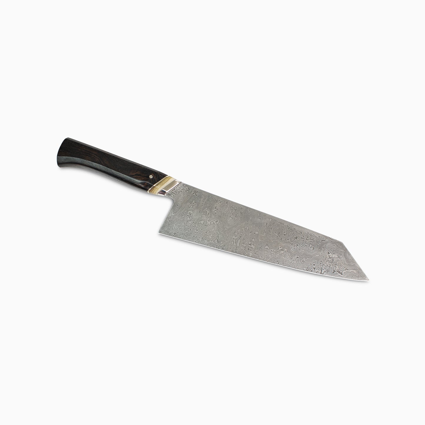Rhymer Knives | Custom 8" Damascus K-Tip Gyuto w/ African Blackwood Handle