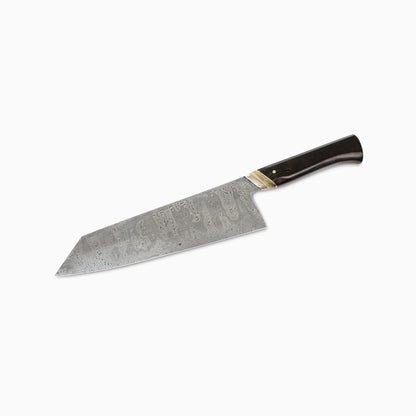 Rhymer Knives | Custom 8" Damascus K-Tip Gyuto w/ African Blackwood Handle